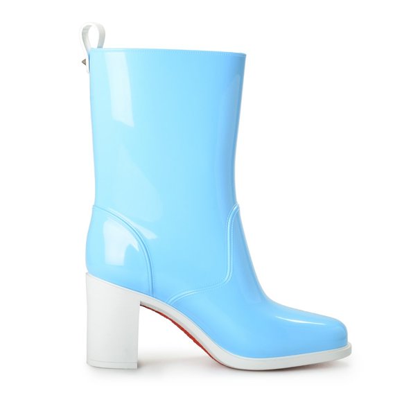 Christian Louboutin Women's "Version Splash" Heeled Rain Boots Shoes - Picture 4 of 8
